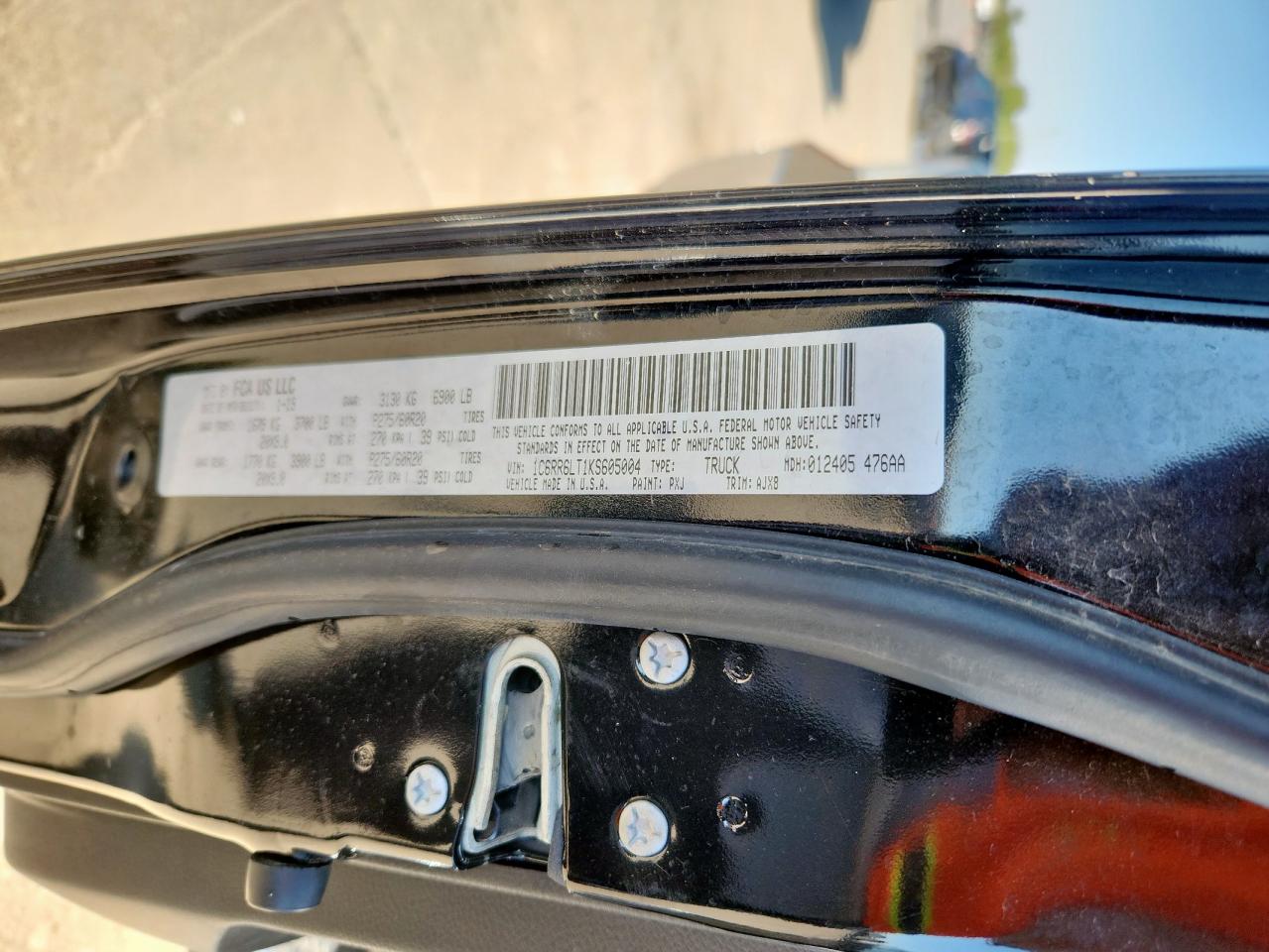 2019 Ram 1500 Classic Slt VIN: 1C6RR6LT1KS605004 Lot: 85859945