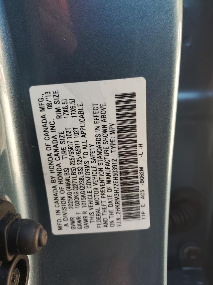 2014 Honda Cr-V Exl VIN: 2HKRM3H72EH503912 Lot: 89887315