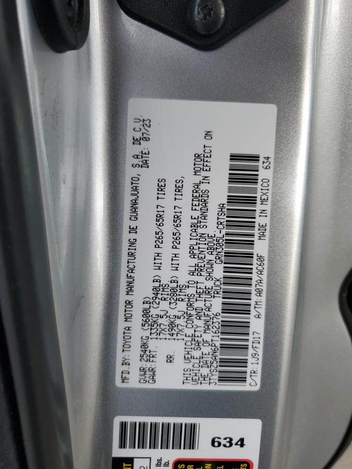 2023 Toyota Tacoma Access Cab VIN: 3TYSZ5AN6PT162376 Lot: 86171765