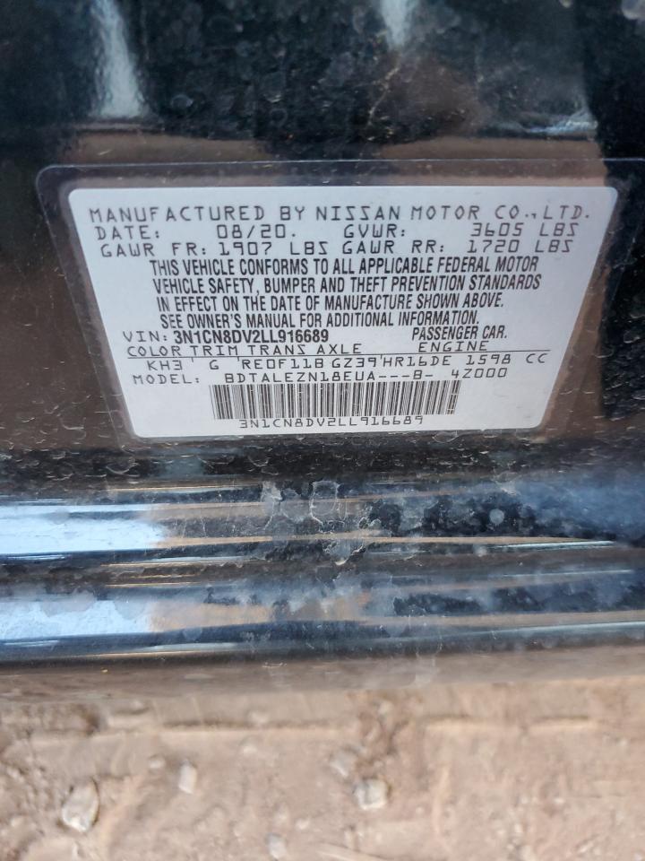 2020 Nissan Versa S VIN: 3N1CN8DV2LL916689 Lot: 84259215