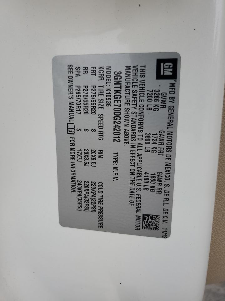 2013 Chevrolet Avalanche Ltz VIN: 3GNTKGE70DG242012 Lot: 82352455