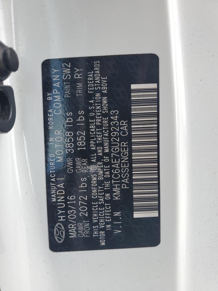 2016 Hyundai Veloster Turbo VIN: KMHTC6AE7GU292343 Lot: 81943395