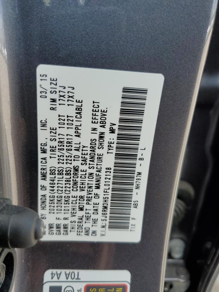 2015 Honda Cr-V Ex VIN: 5J6RM3H51FL012138 Lot: 82423875