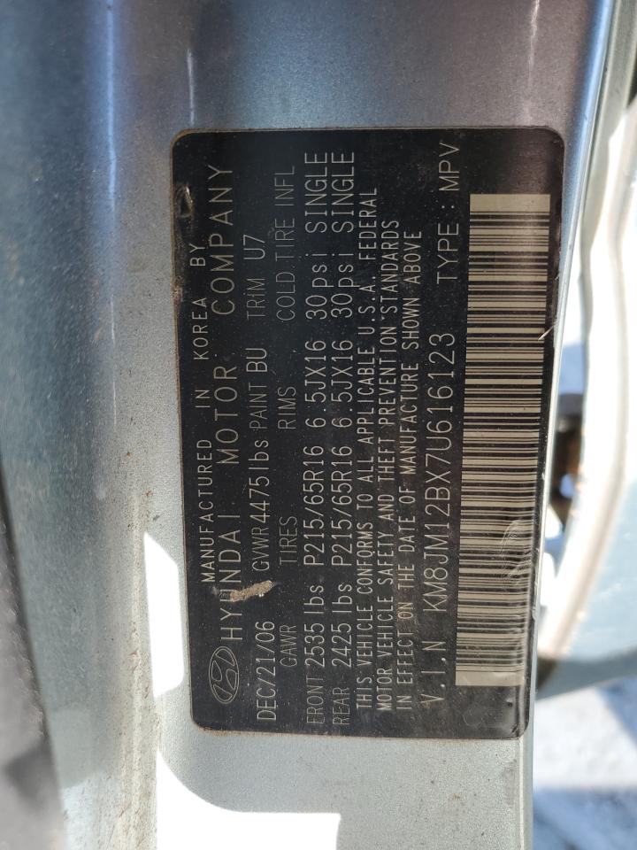 2007 Hyundai Tucson Gls VIN: KM8JM12BX7U616123 Lot: 86474575