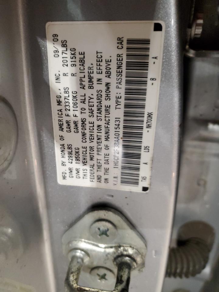 2010 Honda Accord Lx VIN: 1HGCP2F38AA015431 Lot: 82352285