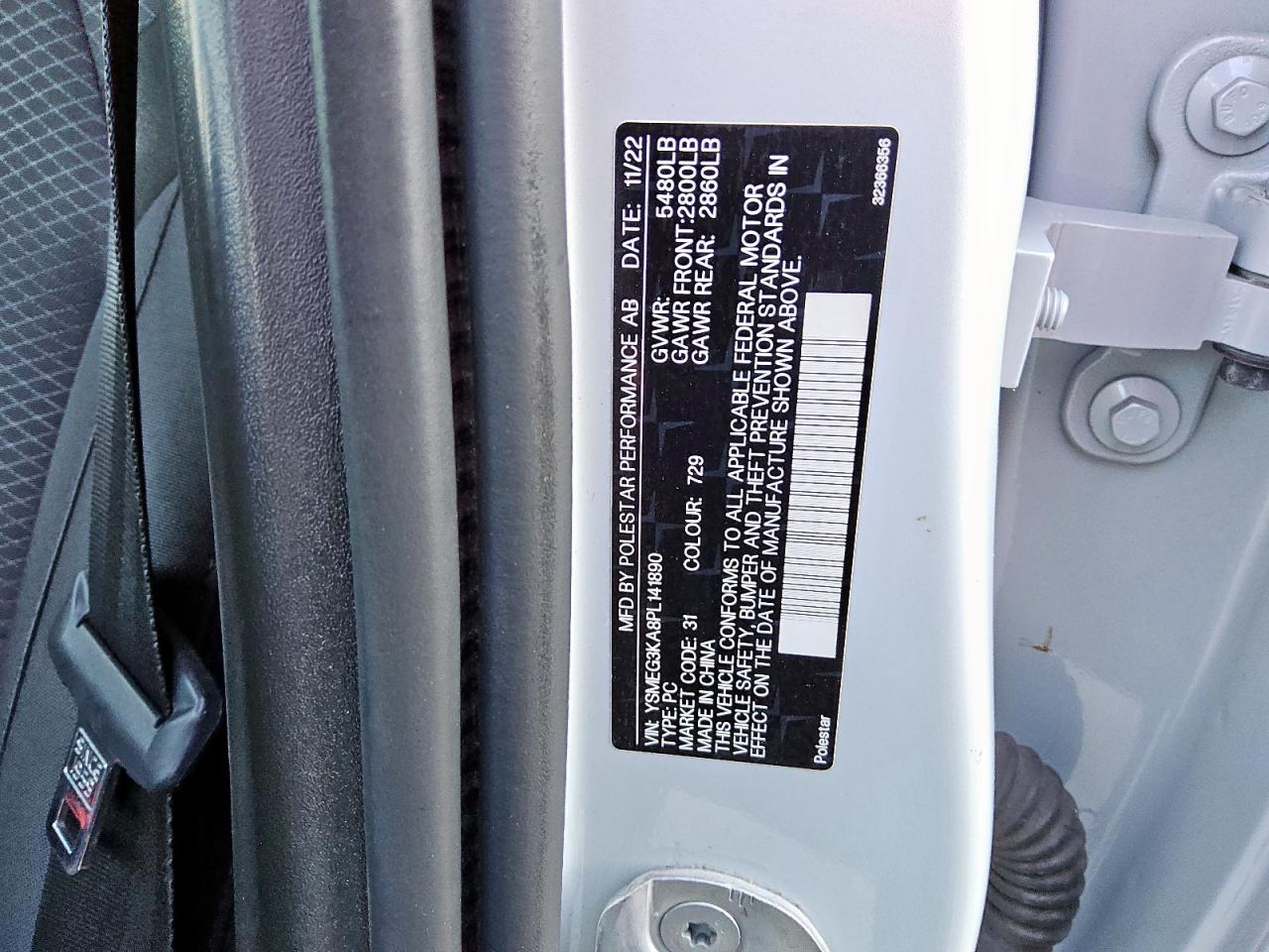 2023 Polestar 2 VIN: YSMEG3KA8PL141890 Lot: 84946765