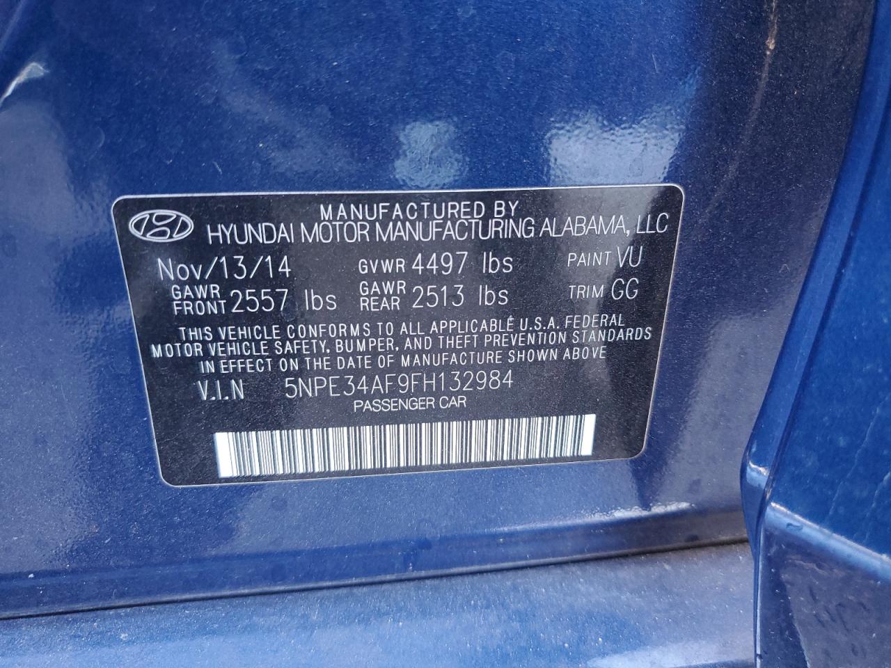 2015 Hyundai Sonata Sport VIN: 5NPE34AF9FH132984 Lot: 85490615