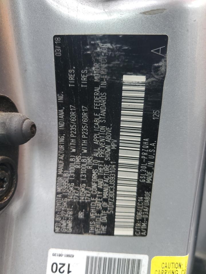 2018 Toyota Sienna Xle VIN: 5TDYZ3DC3JS931041 Lot: 84802455