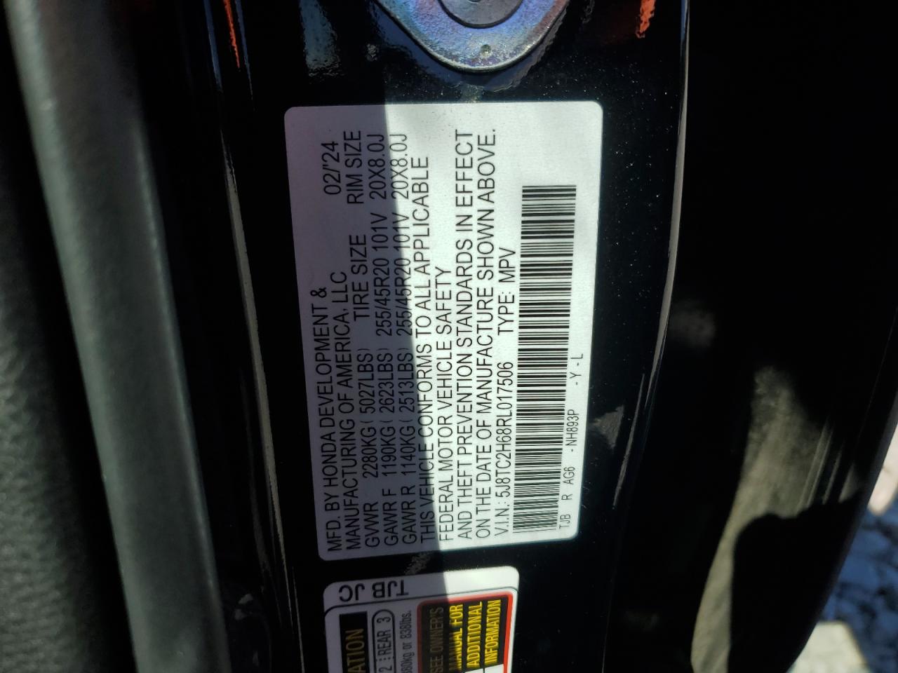 2024 Acura Rdx A-Spec VIN: 5J8TC2H68RL017506 Lot: 82080135