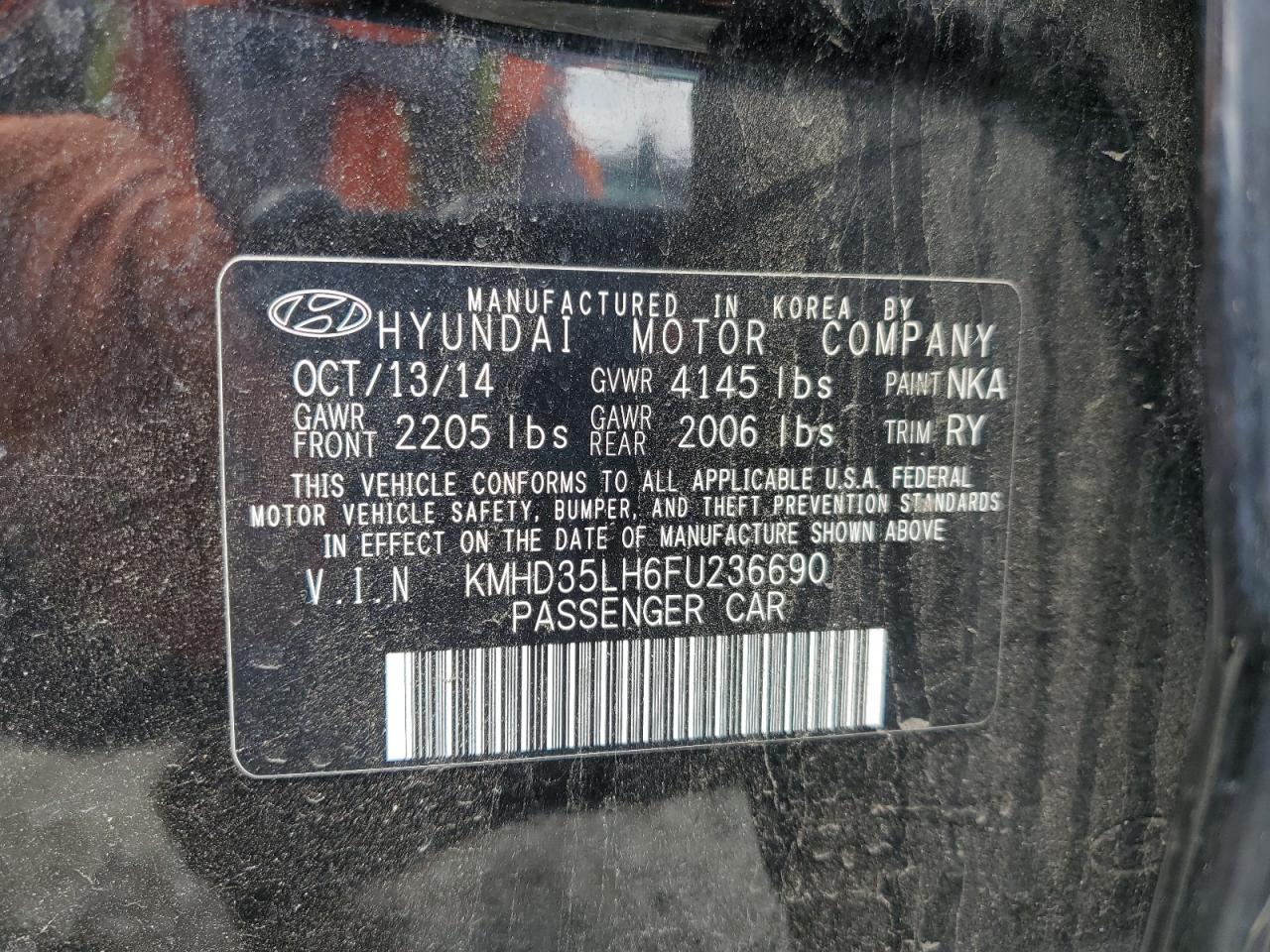 2015 Hyundai Elantra Gt VIN: KMHD35LH6FU236690 Lot: 84287375