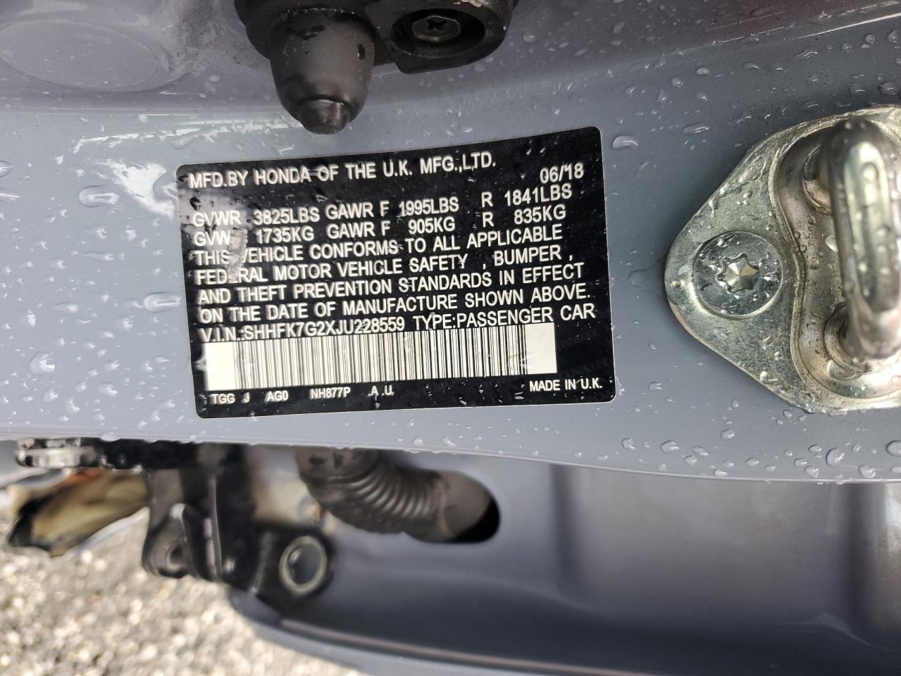 2018 Honda Civic Lx VIN: SHHFK7G2XJU228559 Lot: 85751045