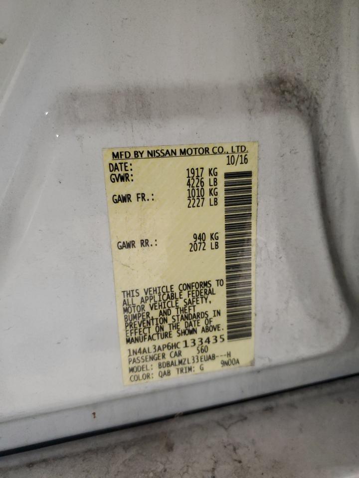 2017 Nissan Altima 2.5 VIN: 1N4AL3AP6HC133435 Lot: 87004035