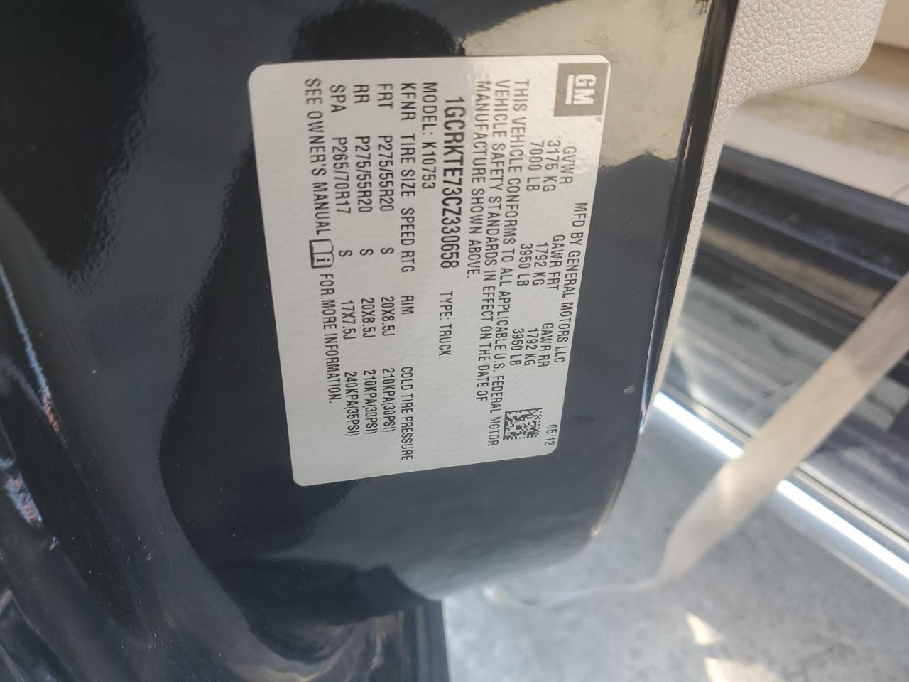 2012 Chevrolet Silv1500 2 VIN: 1GCRKTE73CZ330658 Lot: 82183035