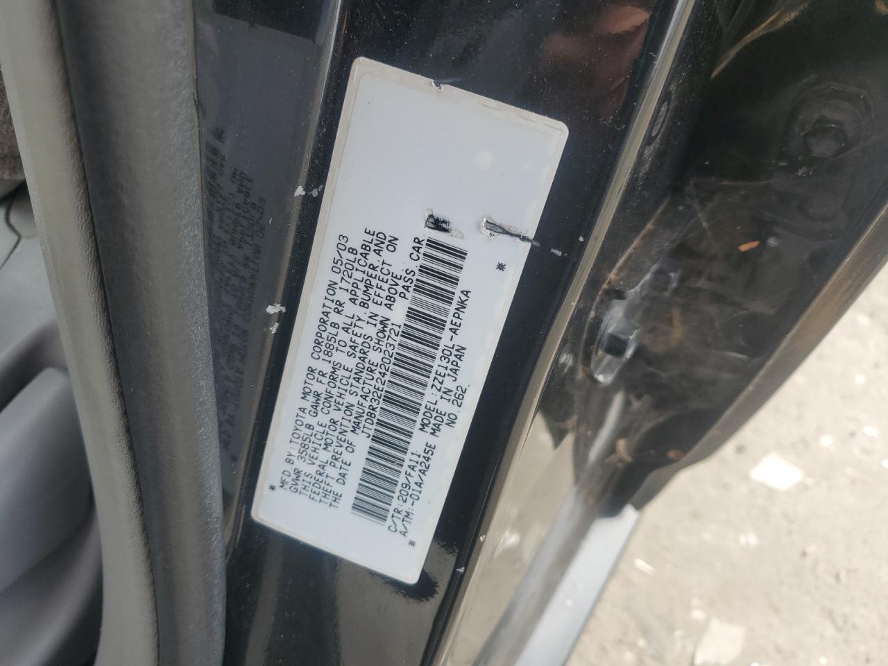 2004 Toyota Corolla Ce VIN: JTDBR32E242023721 Lot: 86292915
