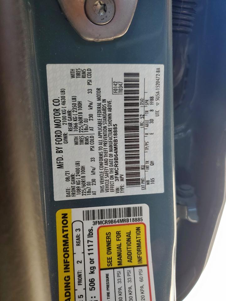 2021 Ford Bronco Sport Big Bend VIN: 3FMCR9B64MRB18885 Lot: 85368275