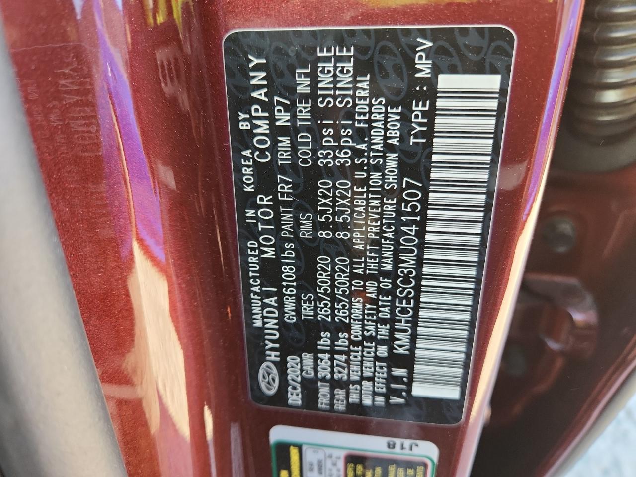 2021 Genesis Gv80 Base VIN: KMUHCESC3MU041507 Lot: 86464725