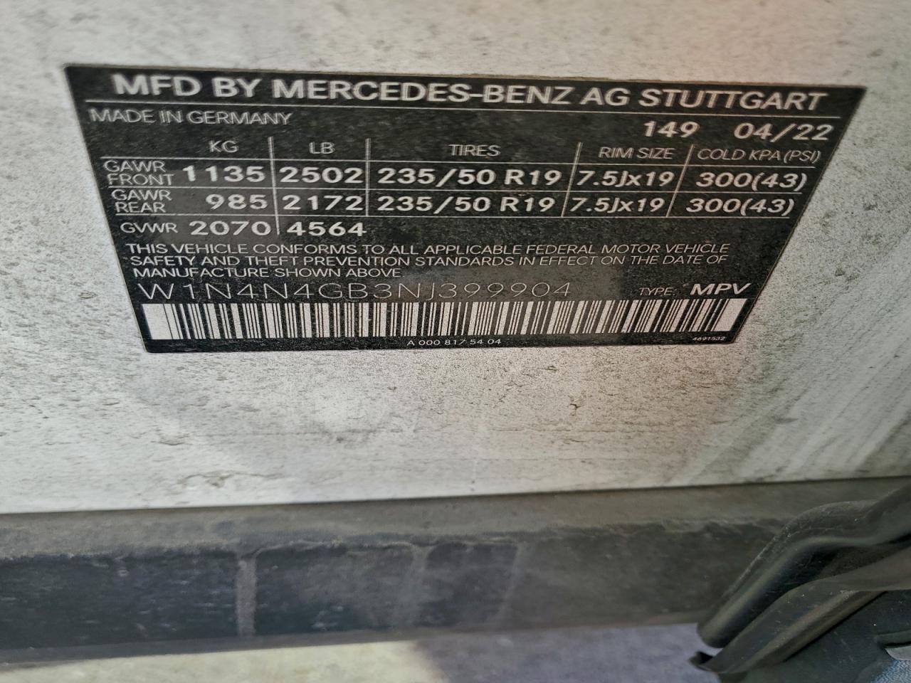 2022 Mercedes-Benz Gla 250 VIN: W1N4N4GB3NJ399904 Lot: 90729375