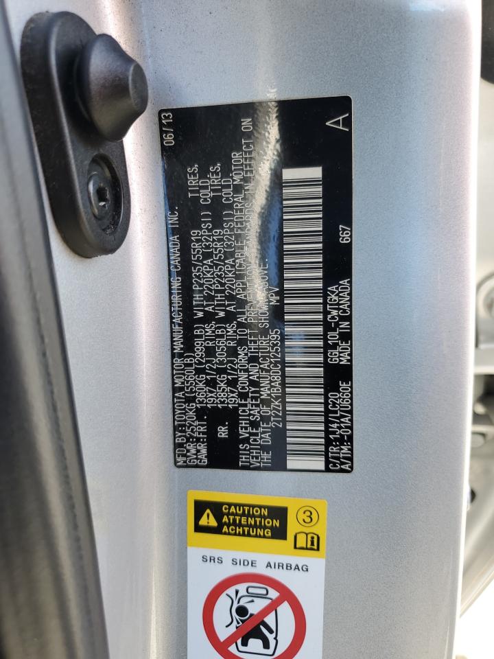 2013 Lexus Rx 350 VIN: 2T2ZK1BA8DC125395 Lot: 82184085