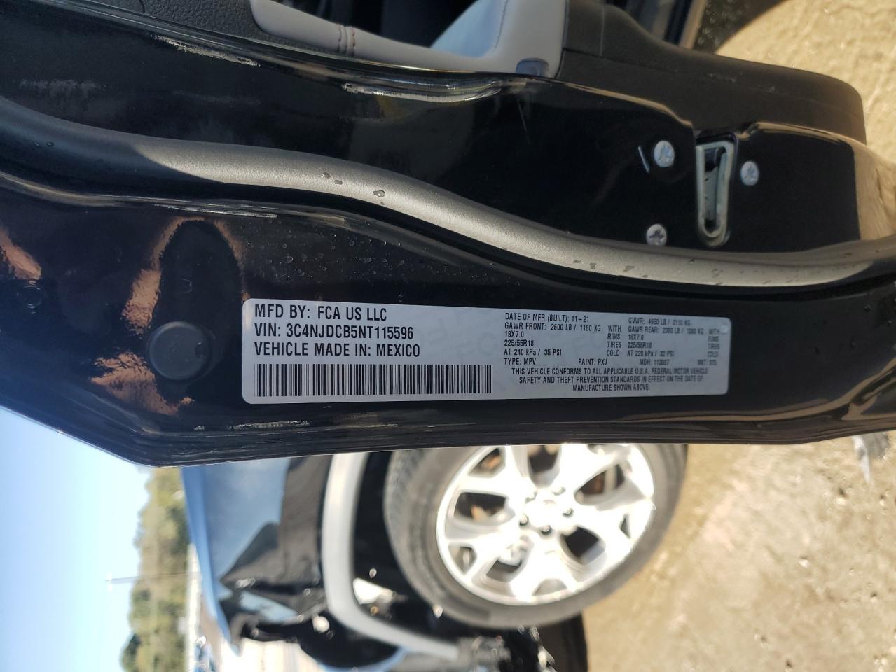 2022 Jeep Compass Limited VIN: 3C4NJDCB5NT115596 Lot: 86453535