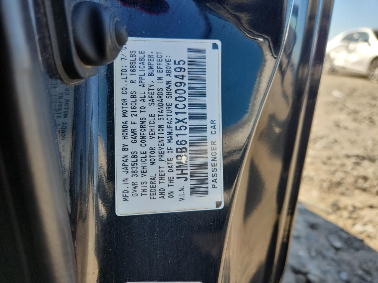 2001 Honda Prelude Sh VIN: JHMBB615X1C009495 Lot: 90538935