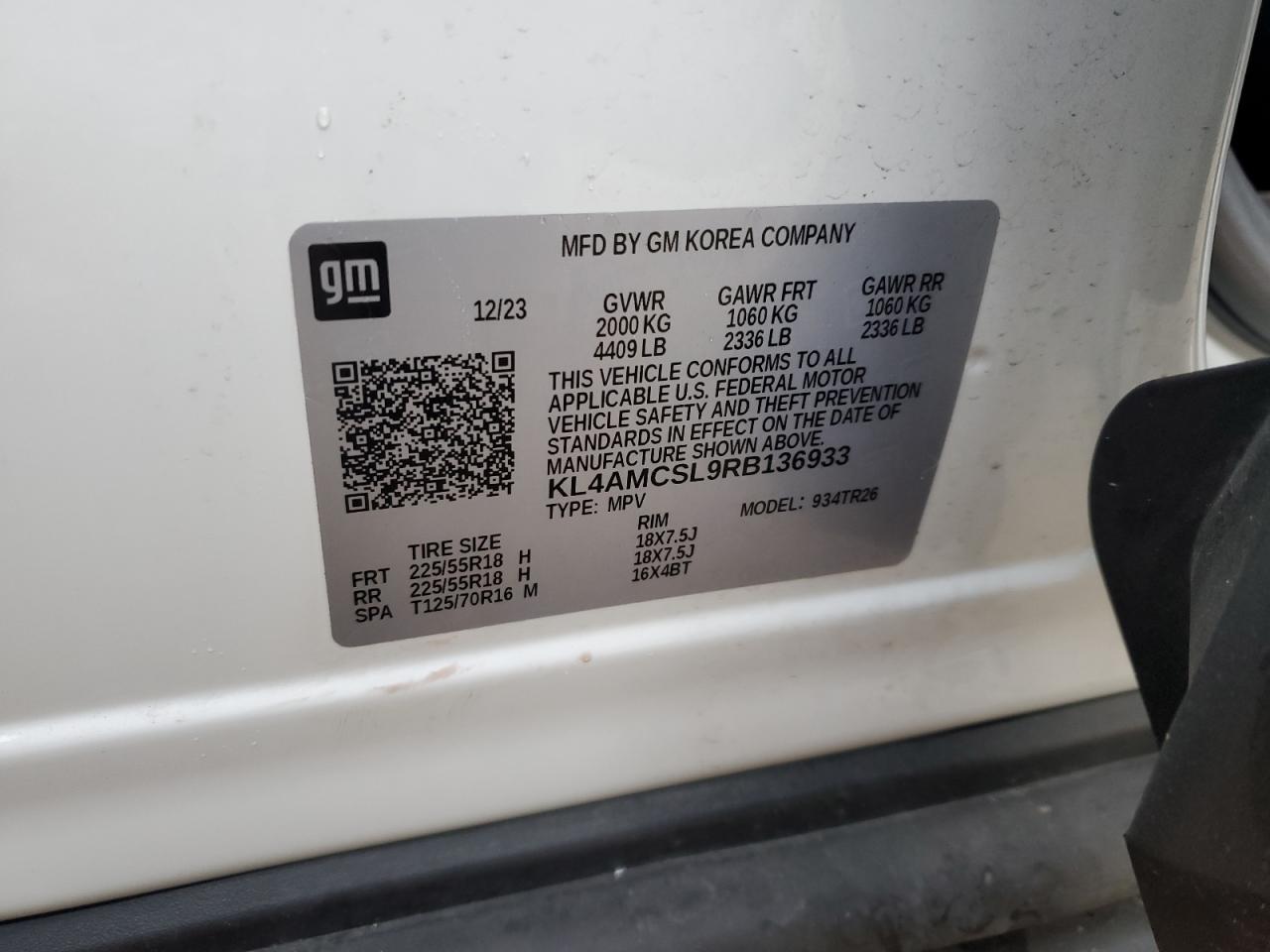 2024 Buick Encore Gx Preferred VIN: KL4AMCSL9RB136933 Lot: 90370005