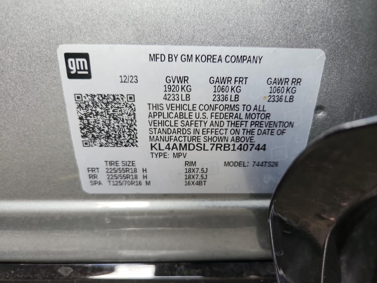 2024 Buick Encore Gx Sport Touring VIN: KL4AMDSL7RB140744 Lot: 82334515