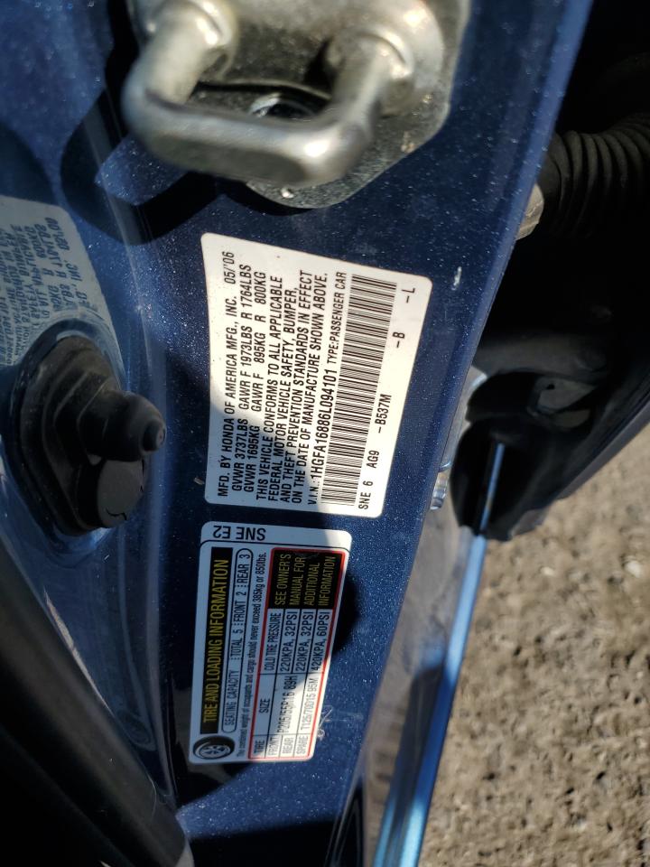 2006 Honda Civic Ex VIN: 1HGFA16886L094101 Lot: 81999205