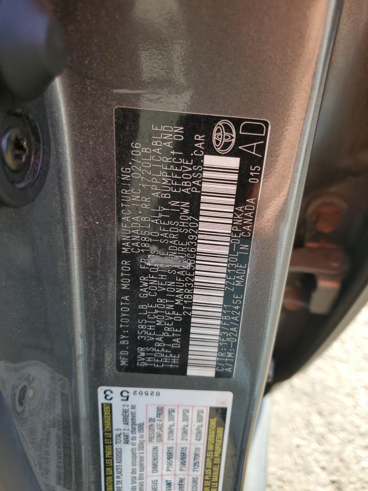 2006 Toyota Corolla Ce VIN: 2T1BR32E56C639207 Lot: 82439365