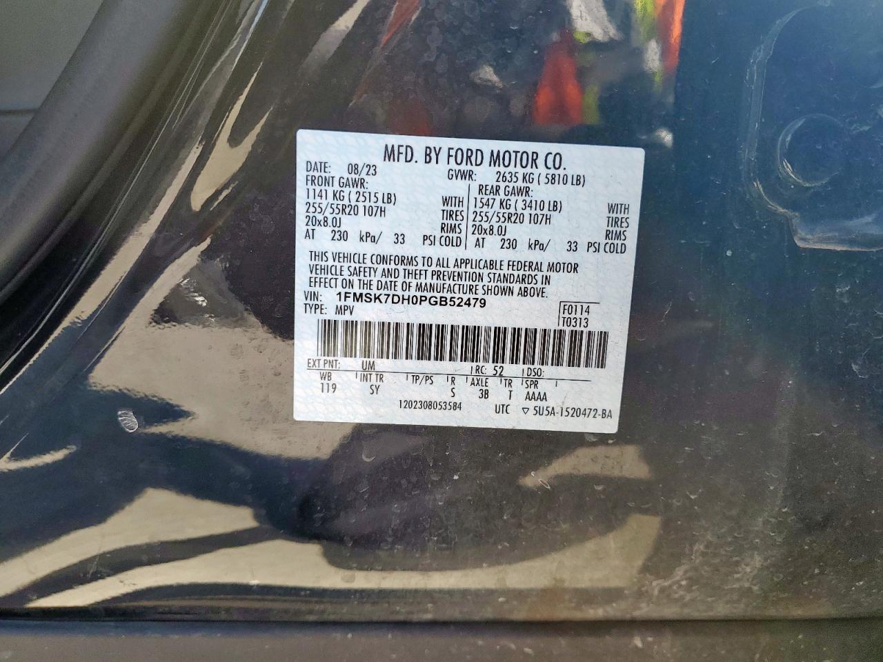 2021 Ford Explorer Xlt VIN: 1FMSK7DH0PGB52479 Lot: 85694495