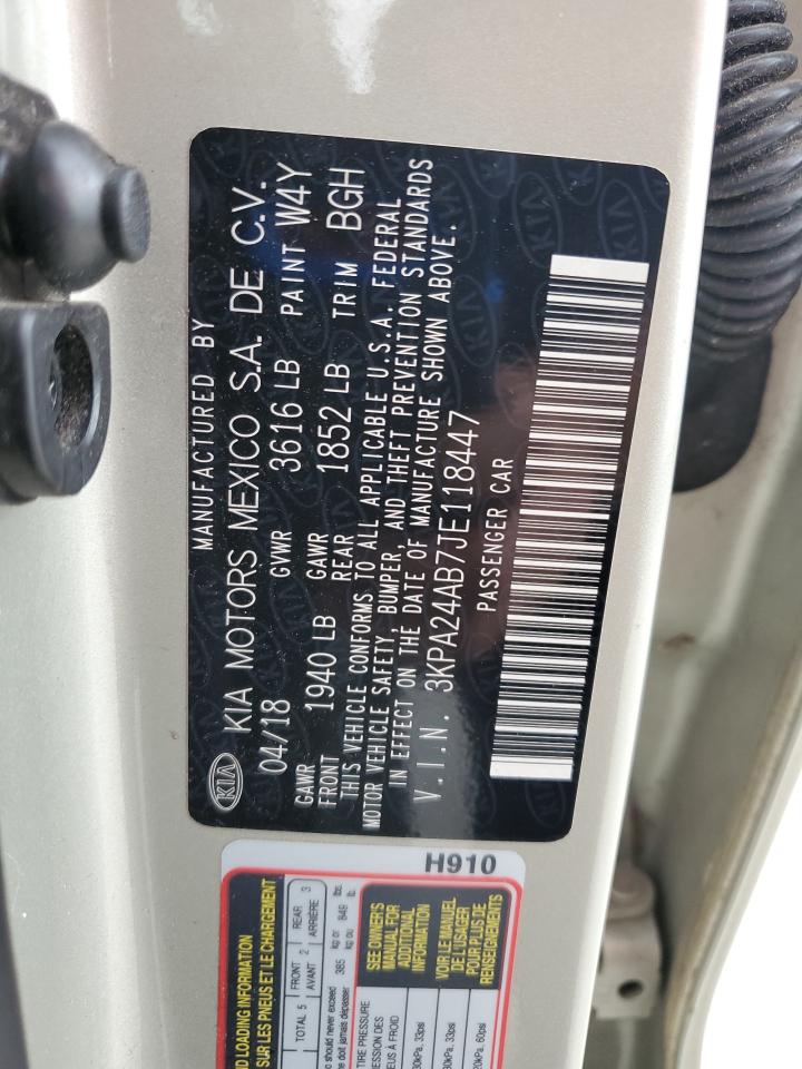 2018 Kia Rio Lx VIN: 3KPA24AB7JE118447 Lot: 82226325