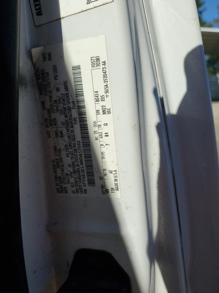 2011 Ford Econoline E250 Van VIN: 1FTNE2EL4BDA17692 Lot: 84873155