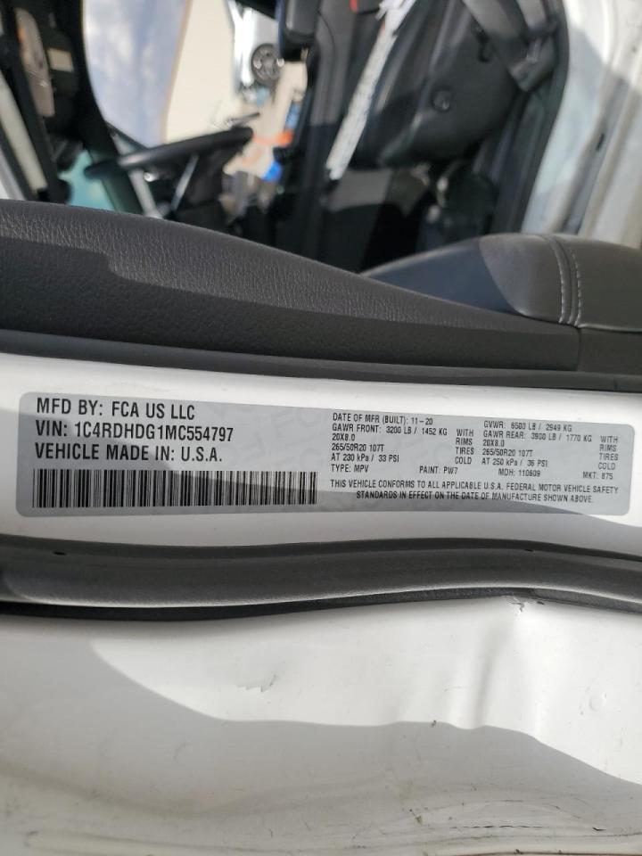 2021 Dodge Durango Gt VIN: 1C4RDHDG1MC554797 Lot: 89848975