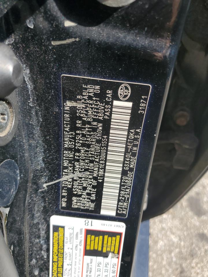 2013 Toyota Avalon Base VIN: 4T1BK1EB3DU051554 Lot: 90284965