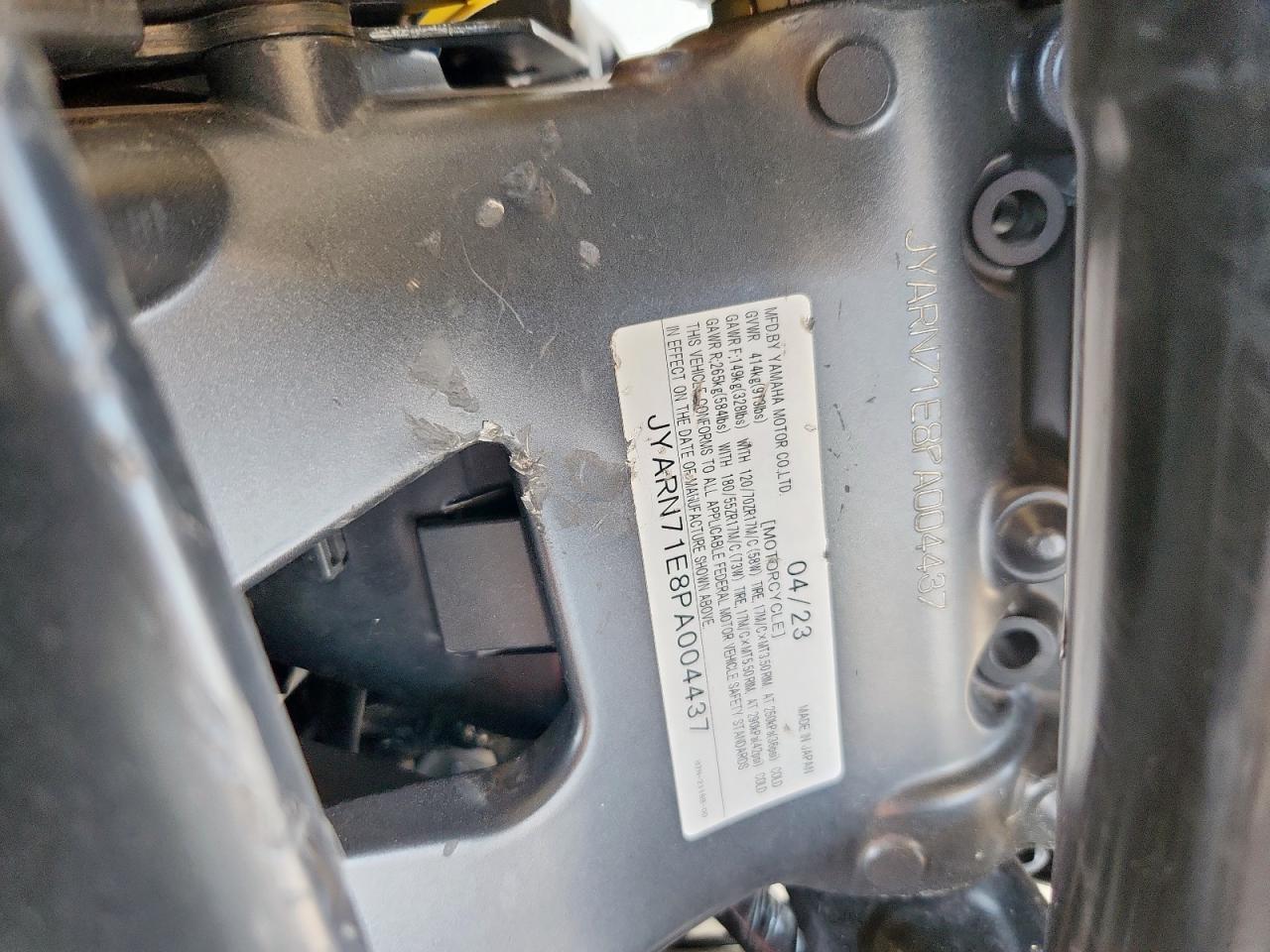 2023 Yamaha Mt09 VIN: JYARN71E8PA004437 Lot: 84743405