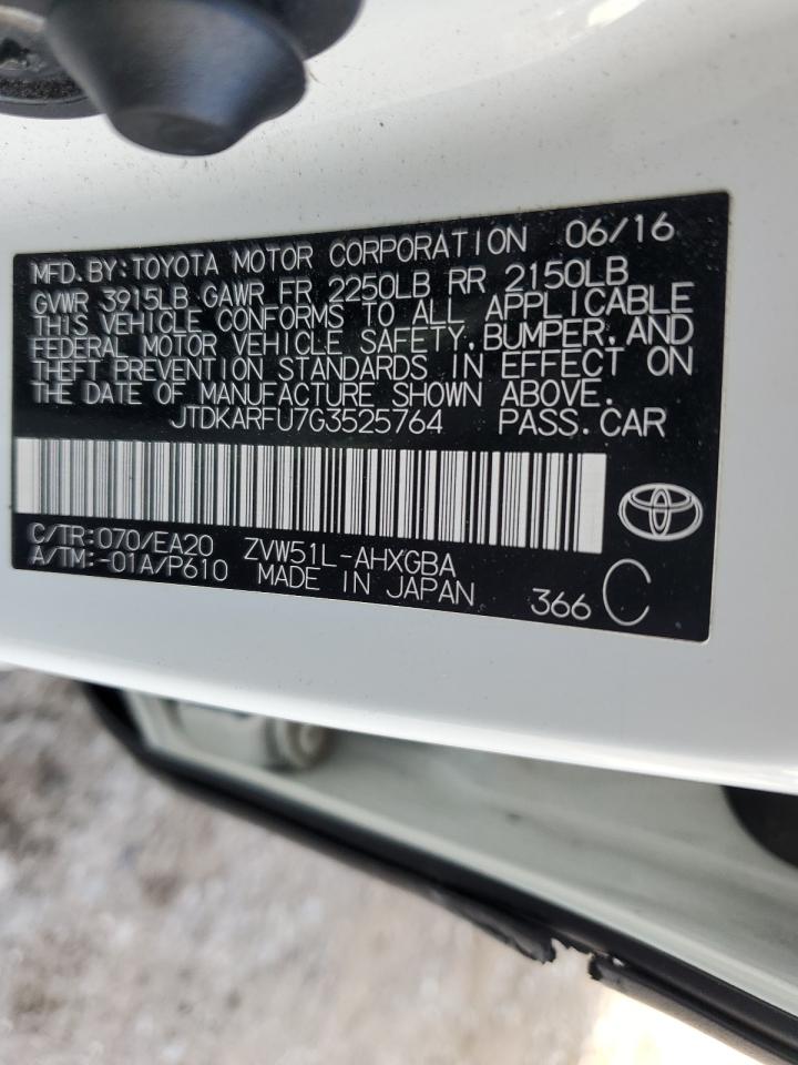 2016 Toyota Prius VIN: JTDKARFU7G3525764 Lot: 86122375