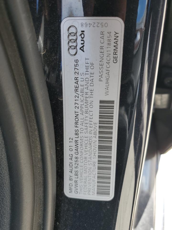 2012 Audi A6 Prestige VIN: WAUHGAFC4CN118854 Lot: 82679155