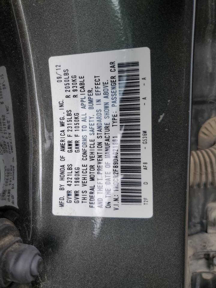 2013 Honda Accord Exl VIN: 1HGCR2F89DA021961 Lot: 85113215