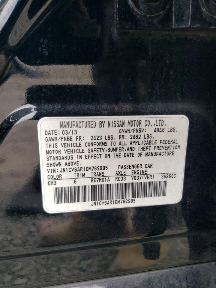 2013 Infiniti G37 VIN: JN1CV6AR1DM762995 Lot: 90592465