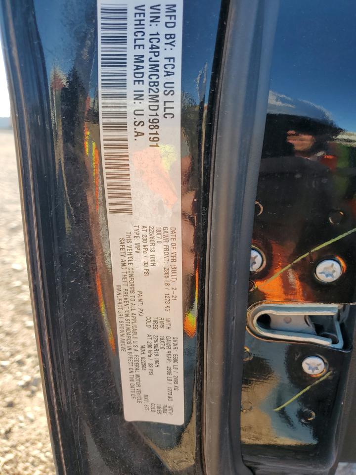 2021 Jeep Cherokee Latitude VIN: 1C4PJMCB2MD198191 Lot: 84276735