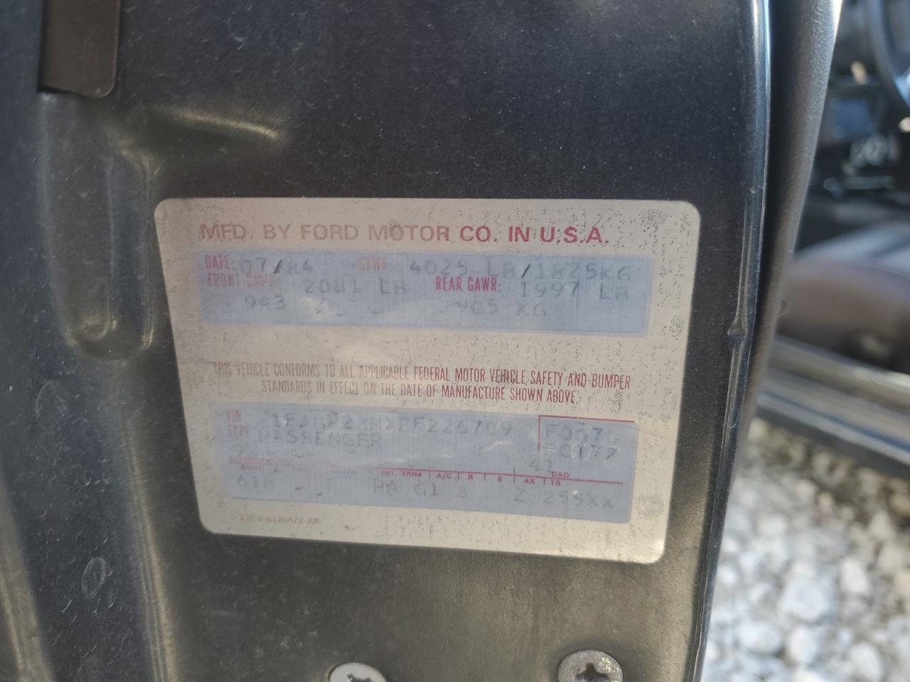 1984 Ford Mustang L VIN: 1FABP28MXEF226709 Lot: 86798905