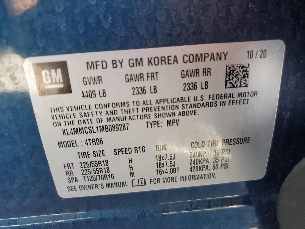 2021 Buick Encore Gx Preferred VIN: KL4MMCSL1MB089287 Lot: 82556415