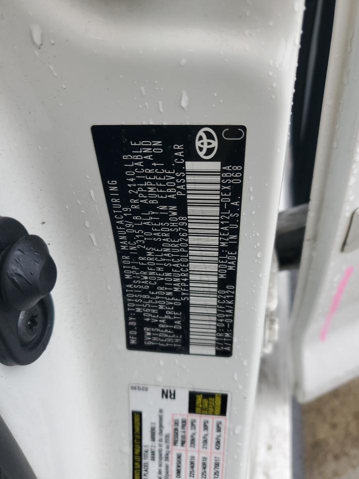 2020 Toyota Corolla Se VIN: 5YFP4RCE0LP026798 Lot: 86261715