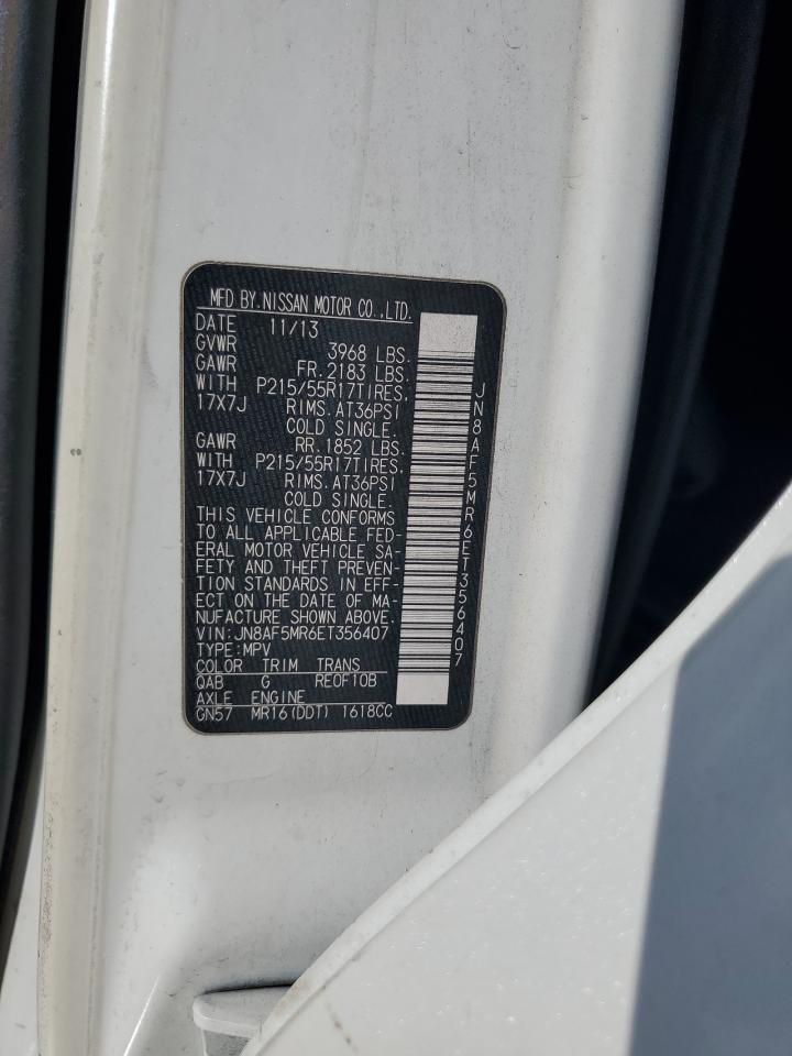 2014 Nissan Juke S VIN: JN8AF5MR6ET356407 Lot: 84629715