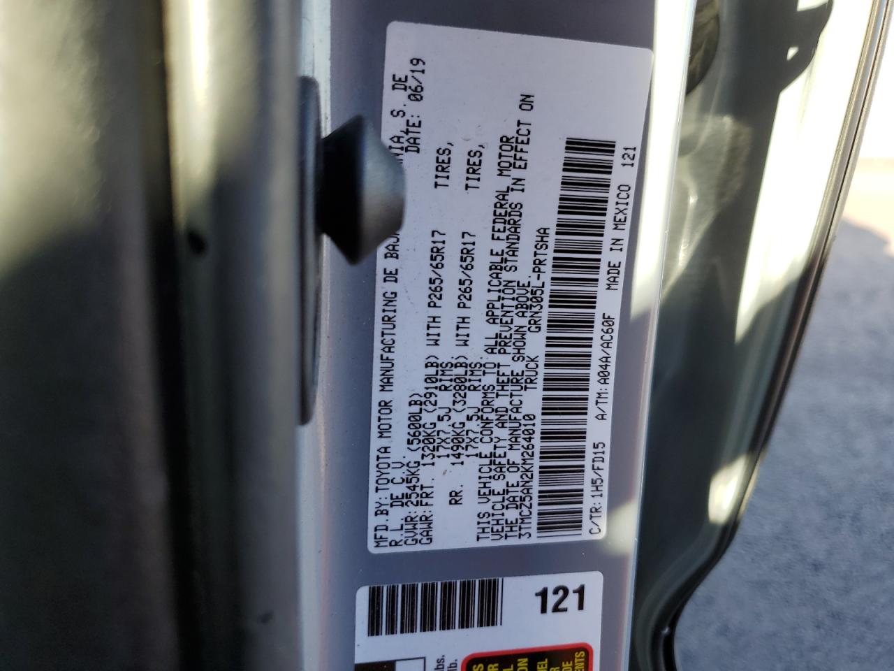 2019 Toyota Tacoma Double Cab VIN: 3TMCZ5AN2KM264010 Lot: 90475825