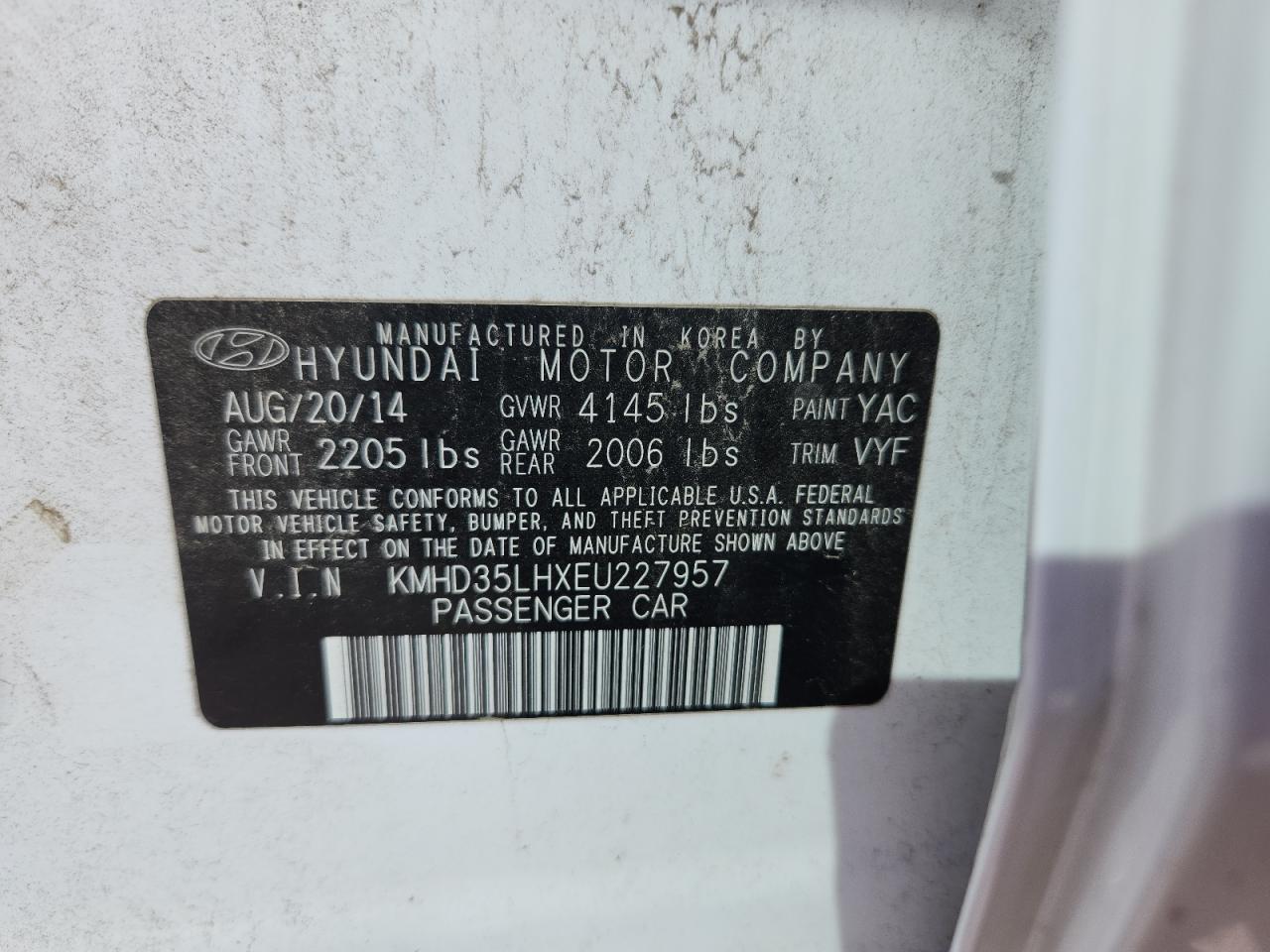 2014 Hyundai Elantra Gt VIN: KMHD35LHXEU227957 Lot: 87212105