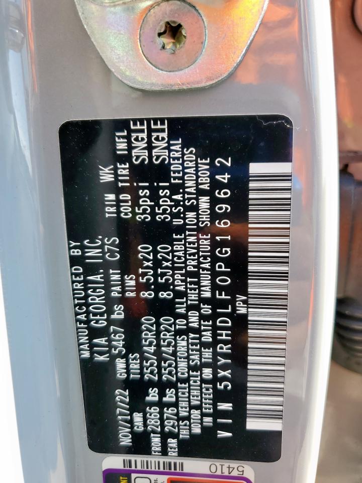 2023 Kia Sorento Ex VIN: 5XYRHDLF0PG169642 Lot: 85003905