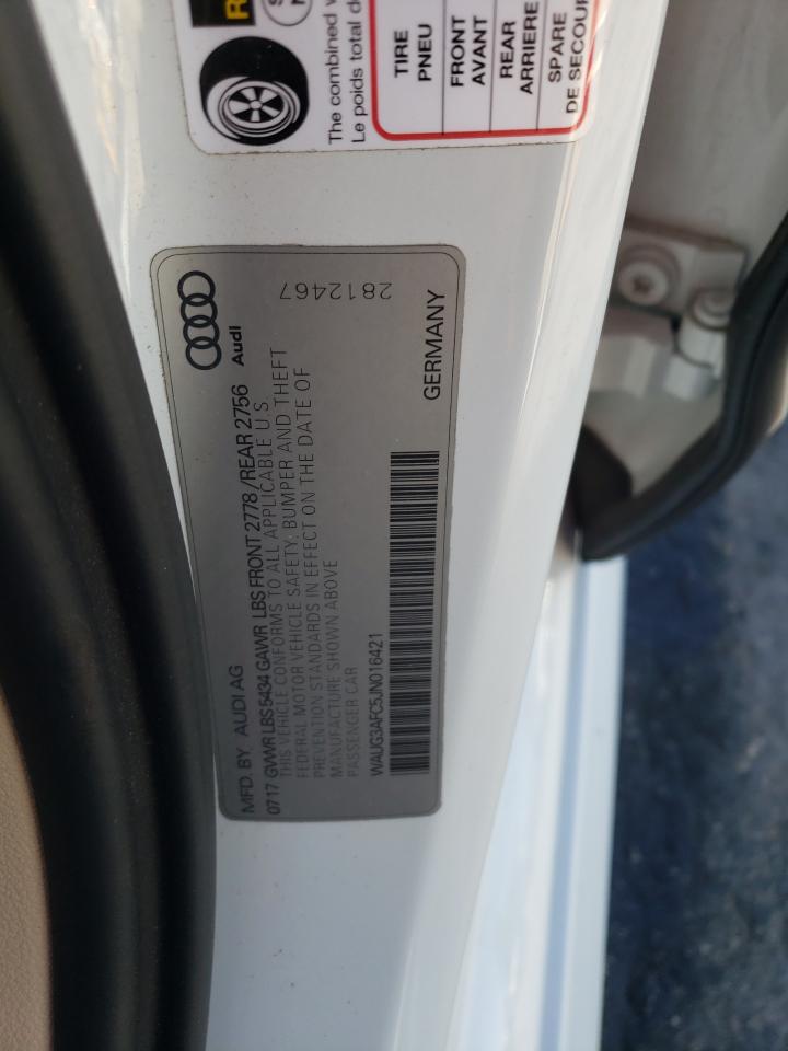 2018 Audi A6 Premium Plus VIN: WAUG3AFC5JN016421 Lot: 89548585