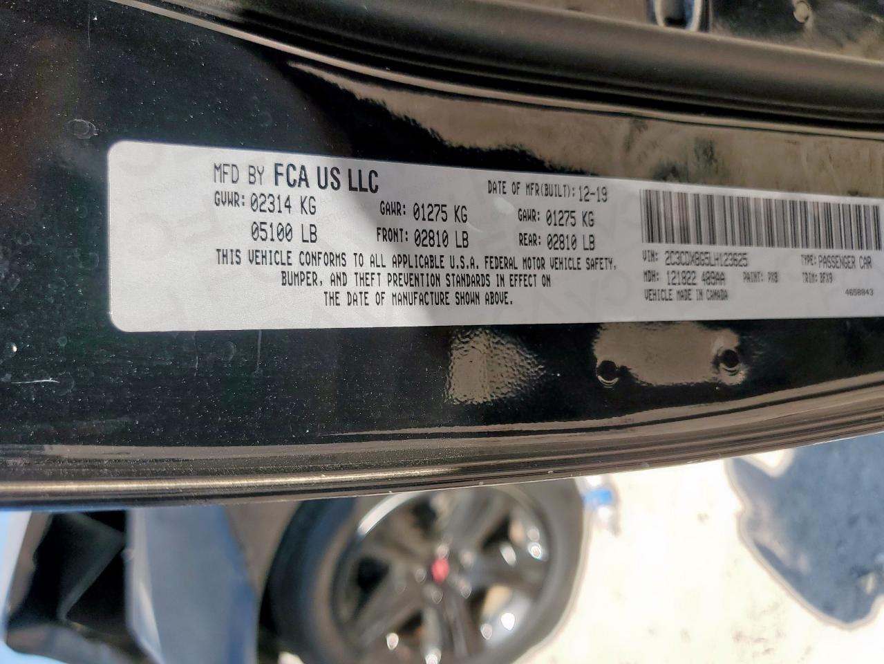 2020 Dodge Charger Sxt VIN: 2C3CDXBG5LH123625 Lot: 82209835