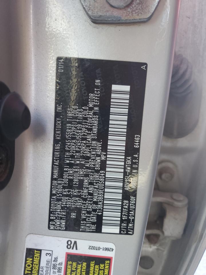 2014 Toyota Venza Le VIN: 4T3BA3BB9EU058049 Lot: 89718665