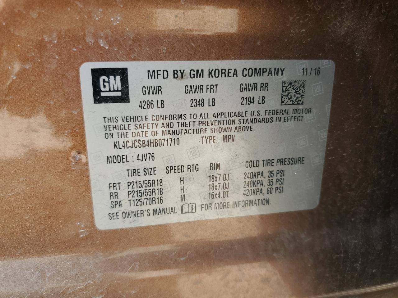 2017 Buick Encore Essence VIN: KL4CJCSB4HB071710 Lot: 84801575